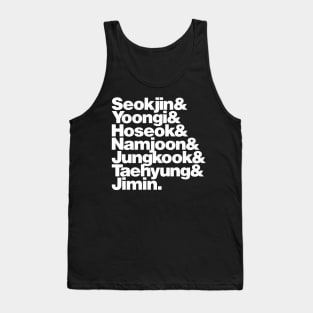 Bangtan Boys Names Tank Top